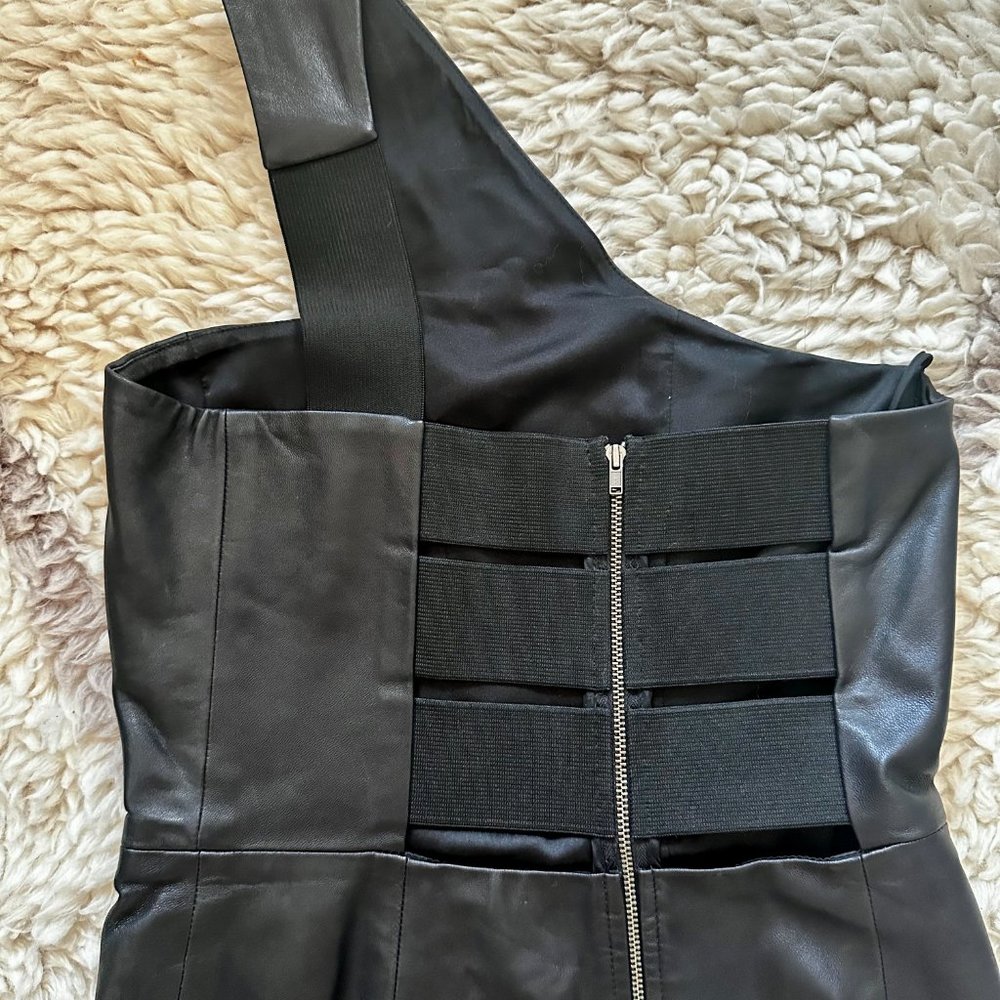 Mason Black Leather Mini Dress - Picture 8 of 13
